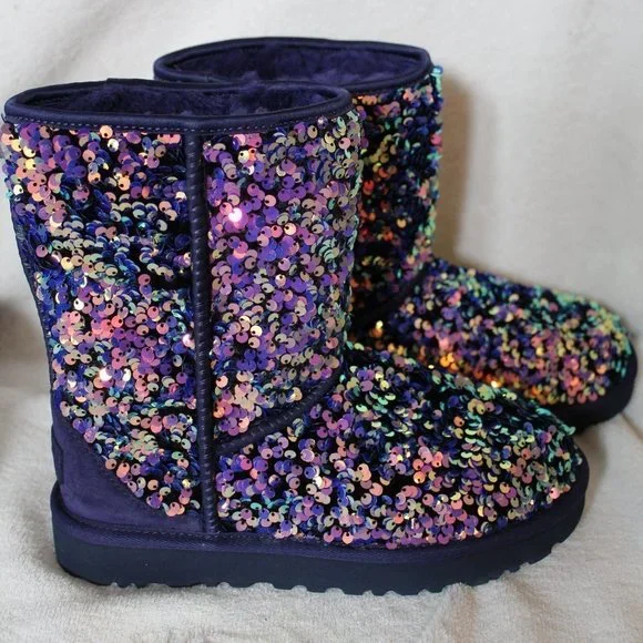NEW WOMEN'S STELLAR SEQUIN‎ RARE BLUE BOOTS